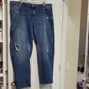 Michael Kors Blue Boyfriend Jeans Distressed Casual